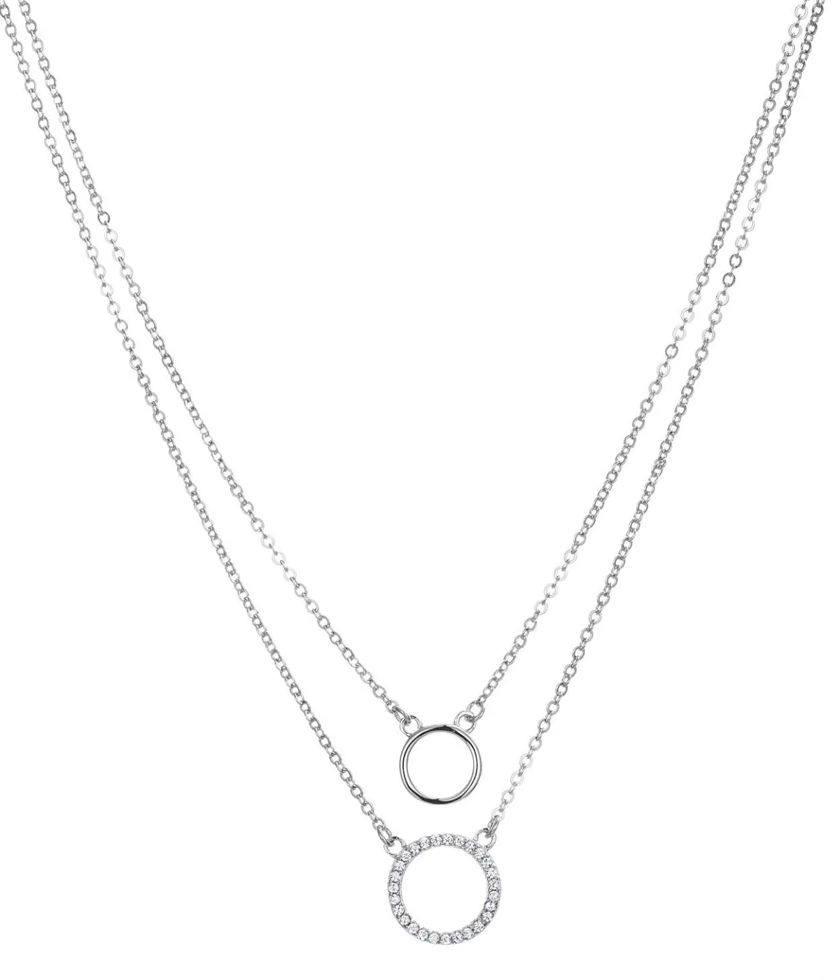 Schmuckladen Kreis - Halskette Double Chain&Circle - 925 Sterlingsilber^ Schmuck