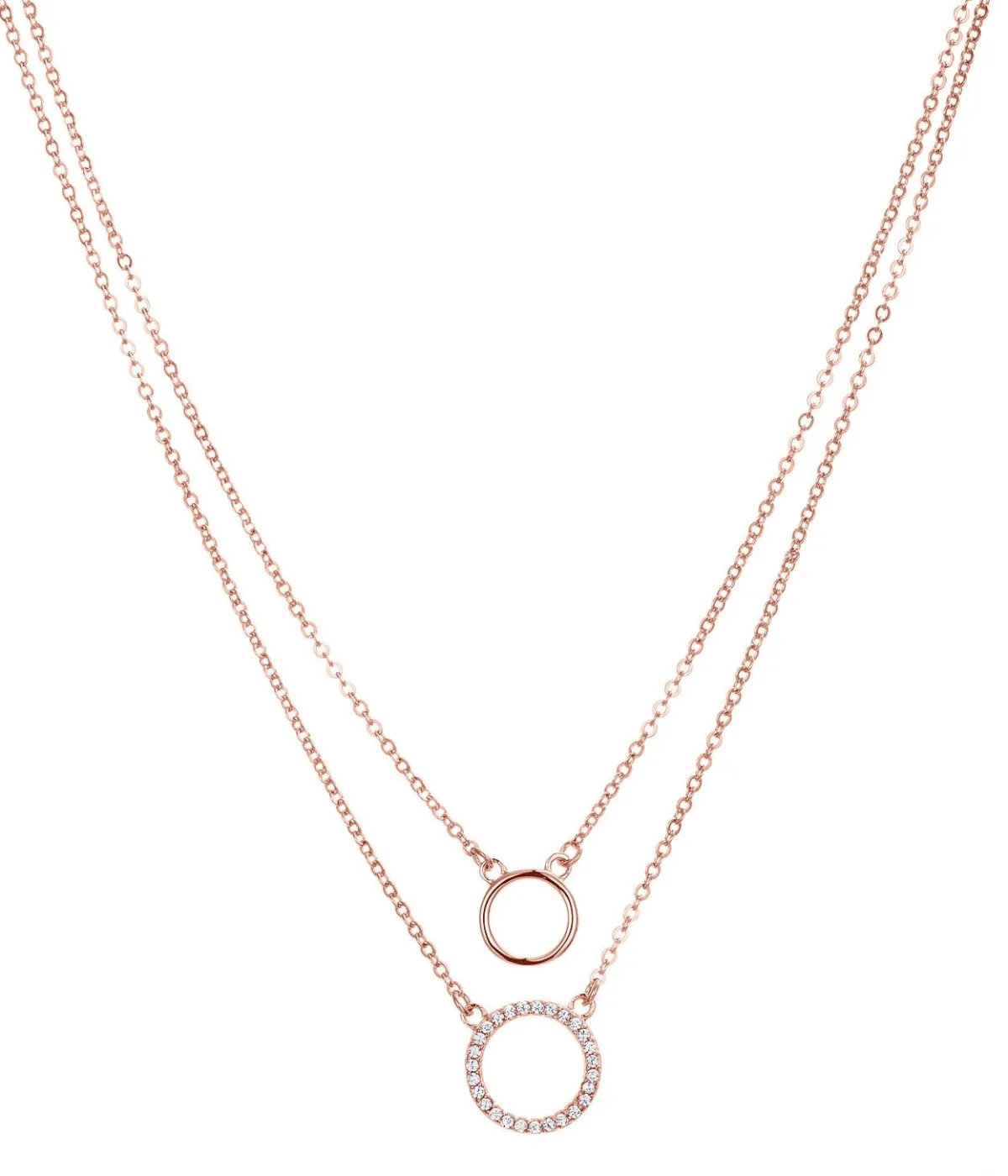 Schmuckladen Kreis - Halskette Double Chain&Circle - 925 Sterlingsilber^ Schmuck