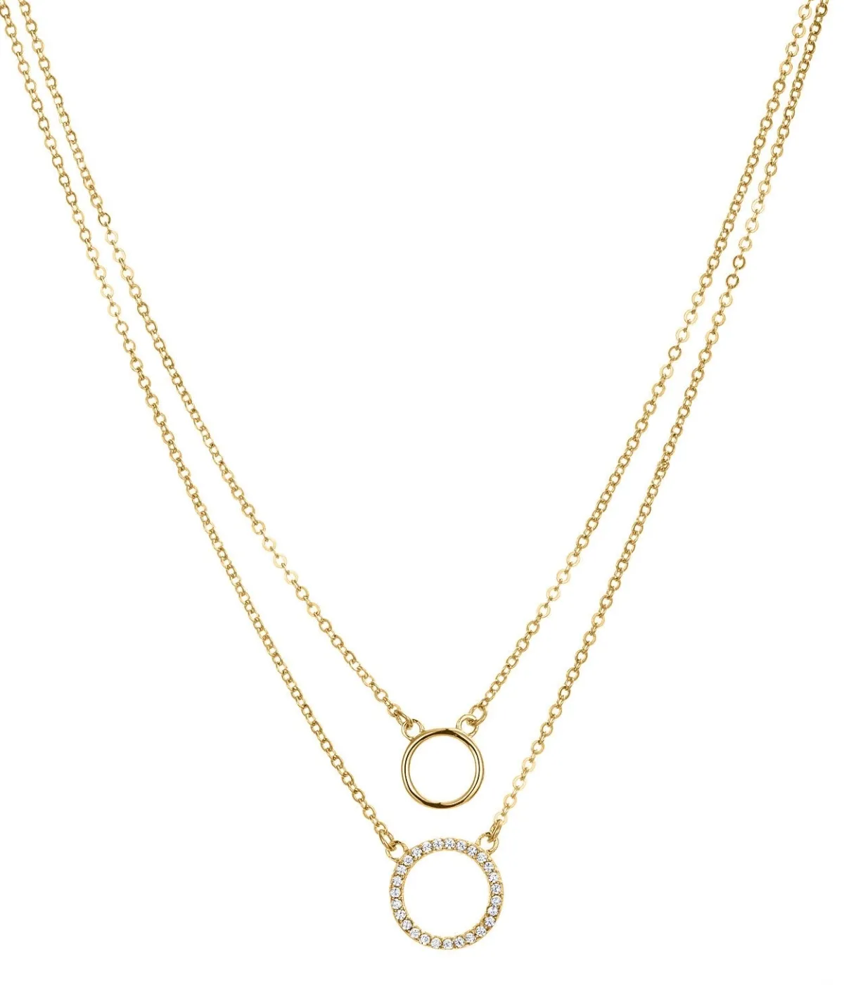 Schmuckladen Kreis - Halskette Double Chain&Circle - 925 Sterlingsilber^ Schmuck