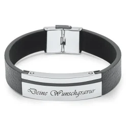 Schmuckladen Lederarmband mit Gravurplatte für Herren^ Lederarmbänder|Armbänder Mit Gravur