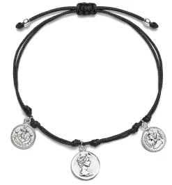 Schmuckladen Münzarmband Antique Charm - 925er Sterlingsilber^ Stoffarmbänder|Schmuck