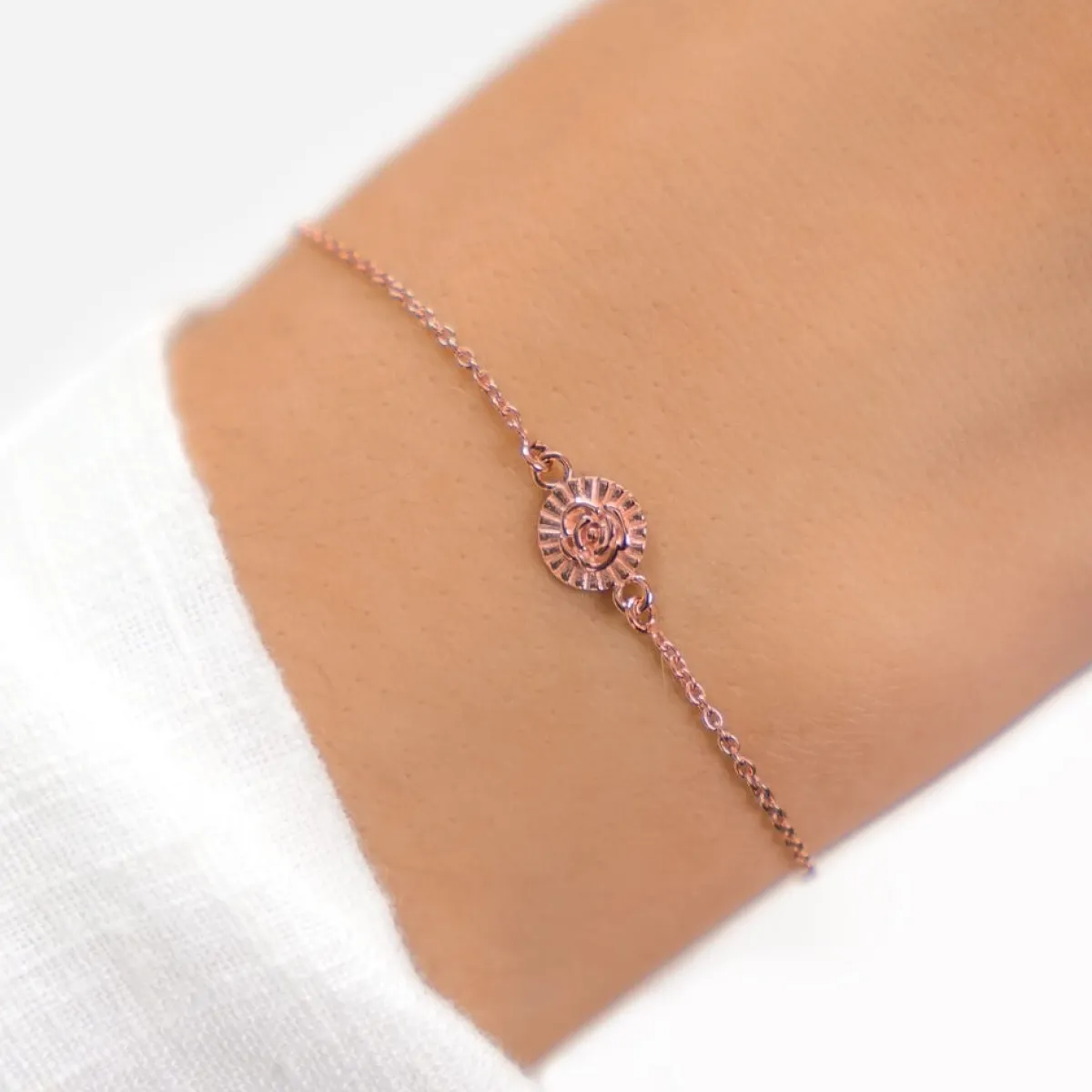 Schmuckladen Münz-Armband Rose - 925 Sterlingsilber^ Schmuck