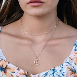 Schmuckladen Mondkette Dreamy mit Zirkonia^ Edelstahl Halsketten|Schmuck