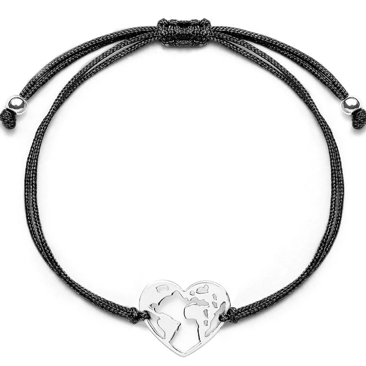 Schmuckladen Muttertagsgeschenk - Stoffarmband Weltenherz - 925 Sterlingsilber^ Muttertag|Schmuck