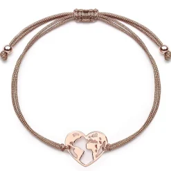 Schmuckladen Muttertagsgeschenk - Stoffarmband Weltenherz - 925 Sterlingsilber^ Muttertag|Schmuck