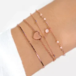 Schmuckladen Muttertagsgeschenk-Set - Herz-Armbänder - individuell gravierbar - 925^ Personalisierter Schmuck Für Mamas|Schmuck