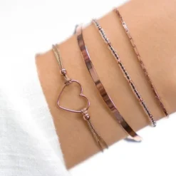 Schmuckladen Muttertagsgeschenk-Set - Herz-Armbänder Deep Love | individuell gravie^ Muttertag|Personalisierter Schmuck Für Mamas