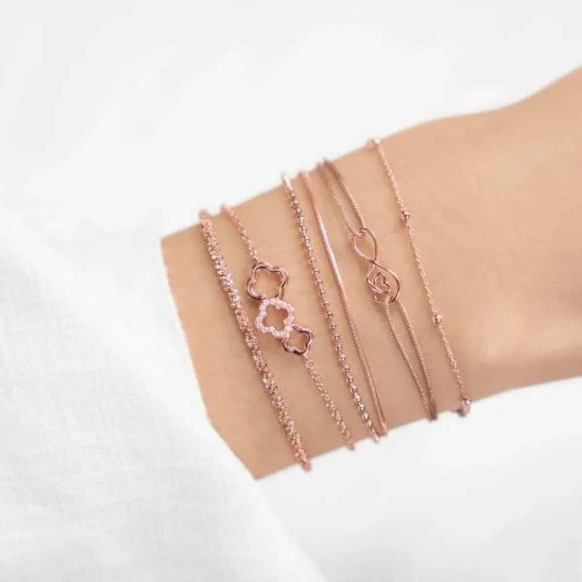 Schmuckladen Muttertagsgeschenk-Set - Stoffarmbänder "für immer Liebe" 925 Sterling^ Muttertag|Schmuck