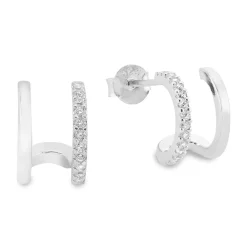 Schmuckladen Ohrringe Illusion mit Zirkonia - 925 Sterlingsilber^ Weihnachten|Schmuck