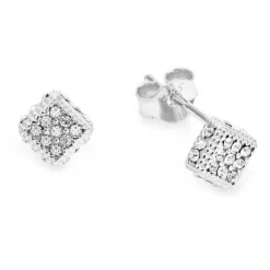 Schmuckladen Ohrstecker Rhombus mit Zirkonia - 925 Sterlingsilber^ Ohrstecker|Schmuck