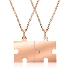 Schmuckladen Partnerkette mit Puzzleanhänger rosévergoldet, gravierbar^ Partnerketten|Schmuck