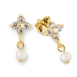 Schmuckladen Perlen-Ohrringe Nuit mit Zirkonia - 925 Sterlingsilber^ Weihnachten|Schmuck