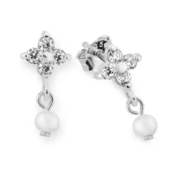 Schmuckladen Perlen-Ohrringe Nuit mit Zirkonia - 925 Sterlingsilber^ Weihnachten|Schmuck