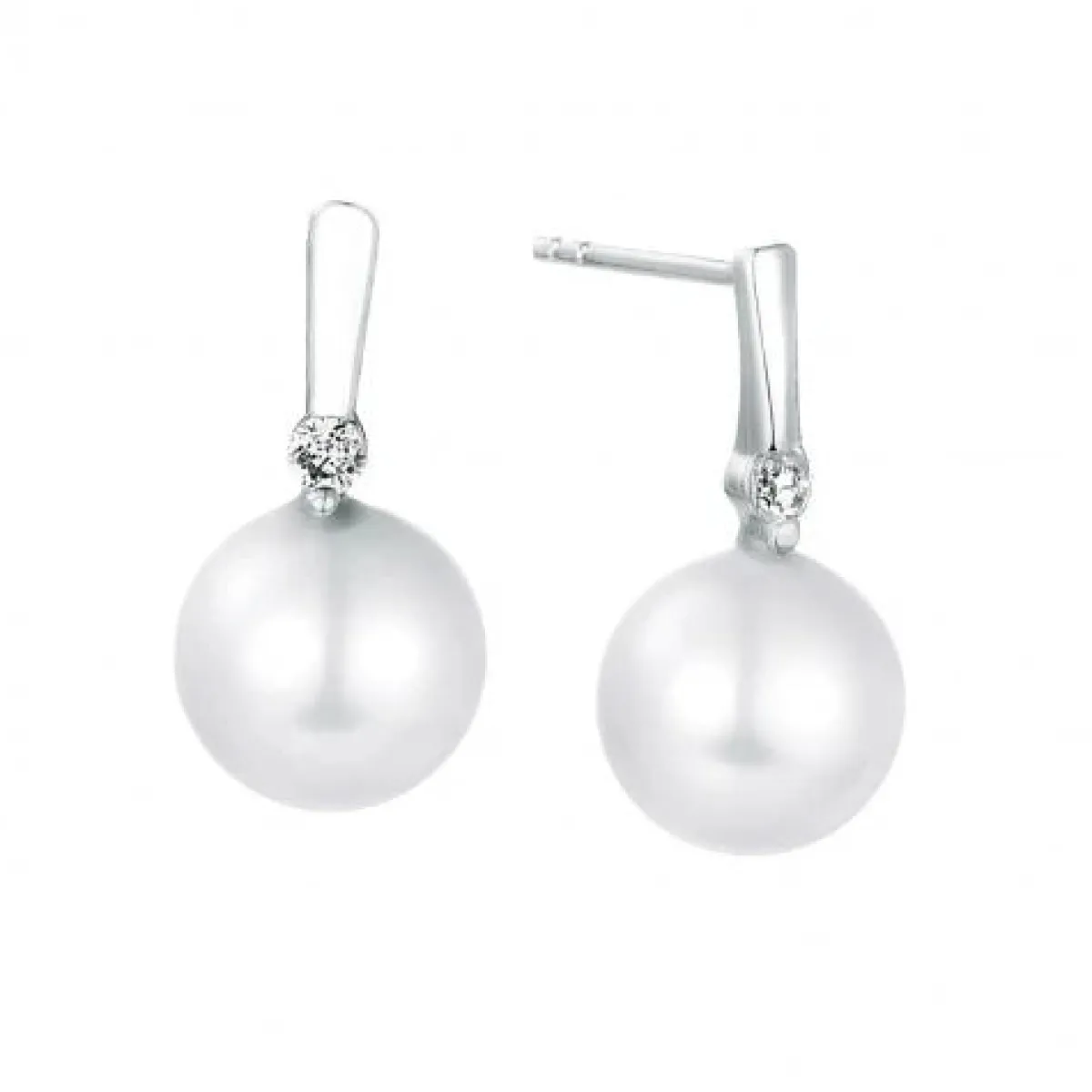 Schmuckladen Perlen-Ohrringe Radiant mit Zirkonia - 925 Sterlingsilber^ Weihnachten|Schmuck