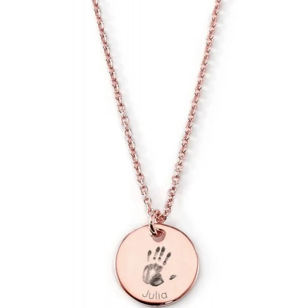 Schmuckladen Plättchen-Kette mit Handabdruck^ Spruchketten|Schmuck Mit Abdrücken