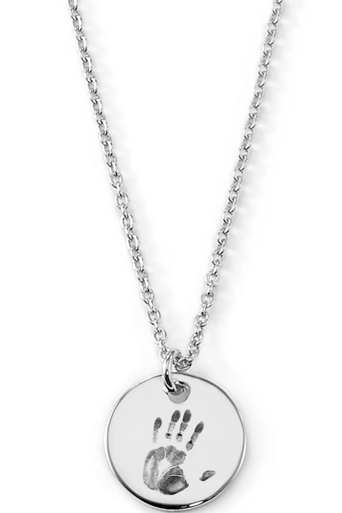 Schmuckladen Plättchen-Kette mit Handabdruck^ Spruchketten|Schmuck Mit Abdrücken