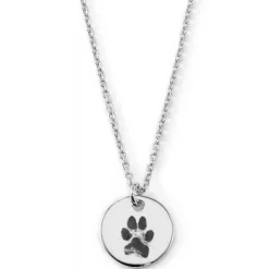 Schmuckladen Plättchen-Kette mit Pfotenabdruck^ Spruchketten|Schmuck Mit Abdrücken