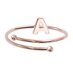 Schmuckladen Ring mit Buchstabe "A" - 925 Sterlingsilber^ Vergoldete Ringe|Buchstabenringe