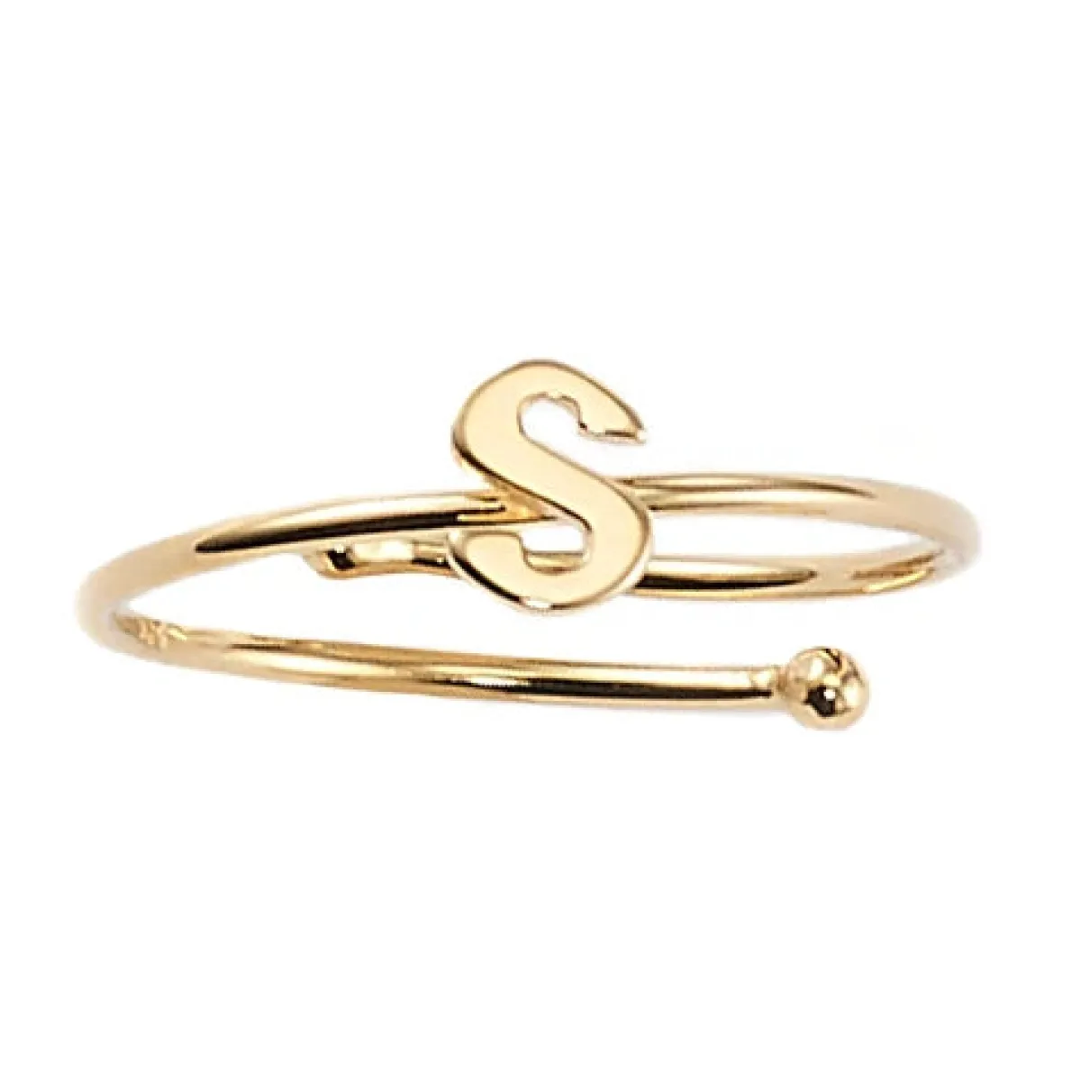 Schmuckladen Ring mit Buchstabe "S"^ Vergoldete Ringe|Buchstabenringe