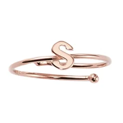 Schmuckladen Ring mit Buchstabe "S"^ Vergoldete Ringe|Buchstabenringe