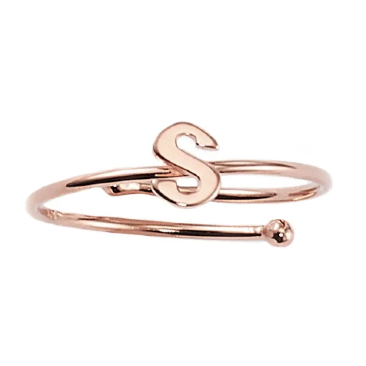 Schmuckladen Ring mit Buchstabe "S"^ Vergoldete Ringe|Buchstabenringe