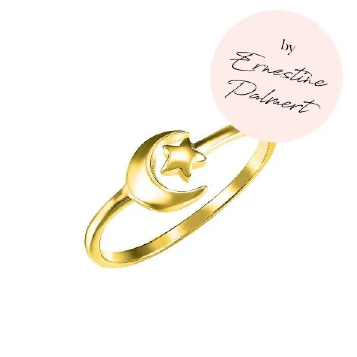 Schmuckladen Ring Mond & Stern by Ernestine Palmert - 925 Sterlingsilber^ Vergoldete Ringe|Schmuck
