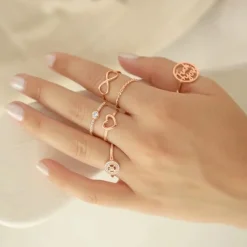Schmuckladen Ring Simple Love 925-Sterlingsilber-Rosegold vergoldet^ Vergoldete Ringe|Schmuck