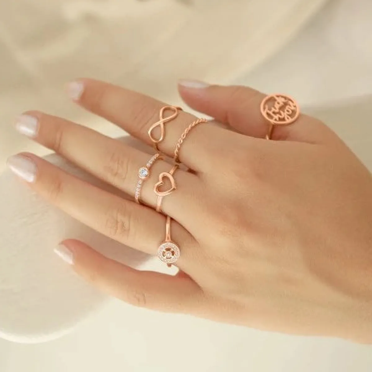 Schmuckladen Ring Simple Love 925-Sterlingsilber-Rosegold vergoldet^ Vergoldete Ringe|Schmuck