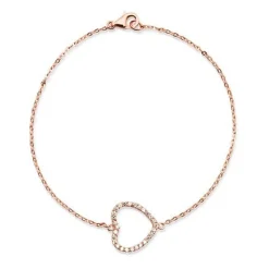 Schmuckladen Rosé-vergoldetes Silberarmband Herzanhänger^ Schmuck