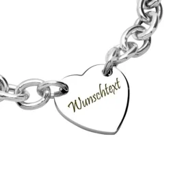 Schmuckladen Silberarmband mit Herz-Anhänger, gravierbar^ Armbänder Mit Gravur|Armbänder Mit Gravur
