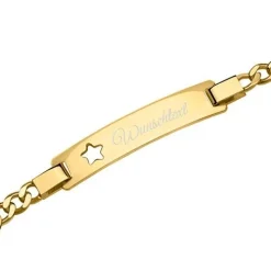 Schmuckladen Sternarmband Figaro vergoldet gravierbar^ Armbänder Mit Gravur|Armbänder Mit Gravur