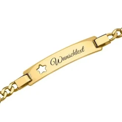 Schmuckladen Sternarmband Figaro vergoldet gravierbar^ Armbänder Mit Gravur|Armbänder Mit Gravur