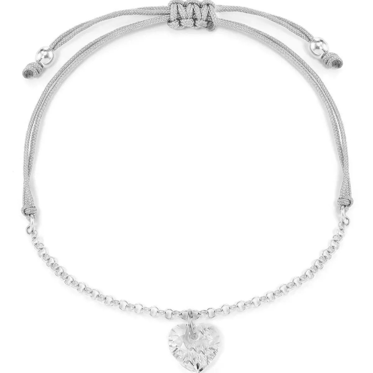 Schmuckladen Stoffarmband Crystal Love mit Zirkonia - 925 Sterlingsilber^ Valentinstag|Stoffarmbänder