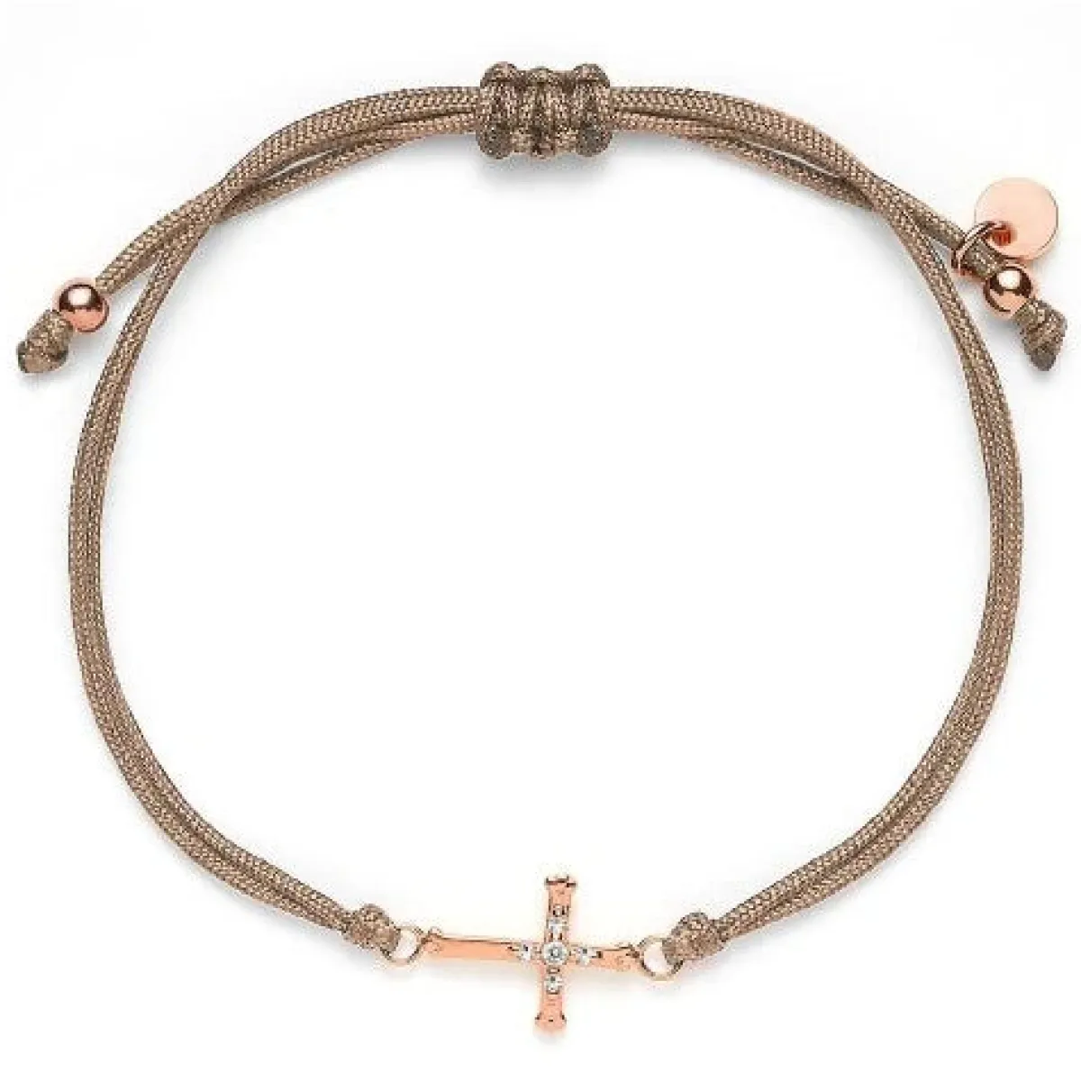 Schmuckladen Stoffarmband Kreuz mit Zirkonia - 925 Sterlingsilber^ Konfirmation|Schmuck