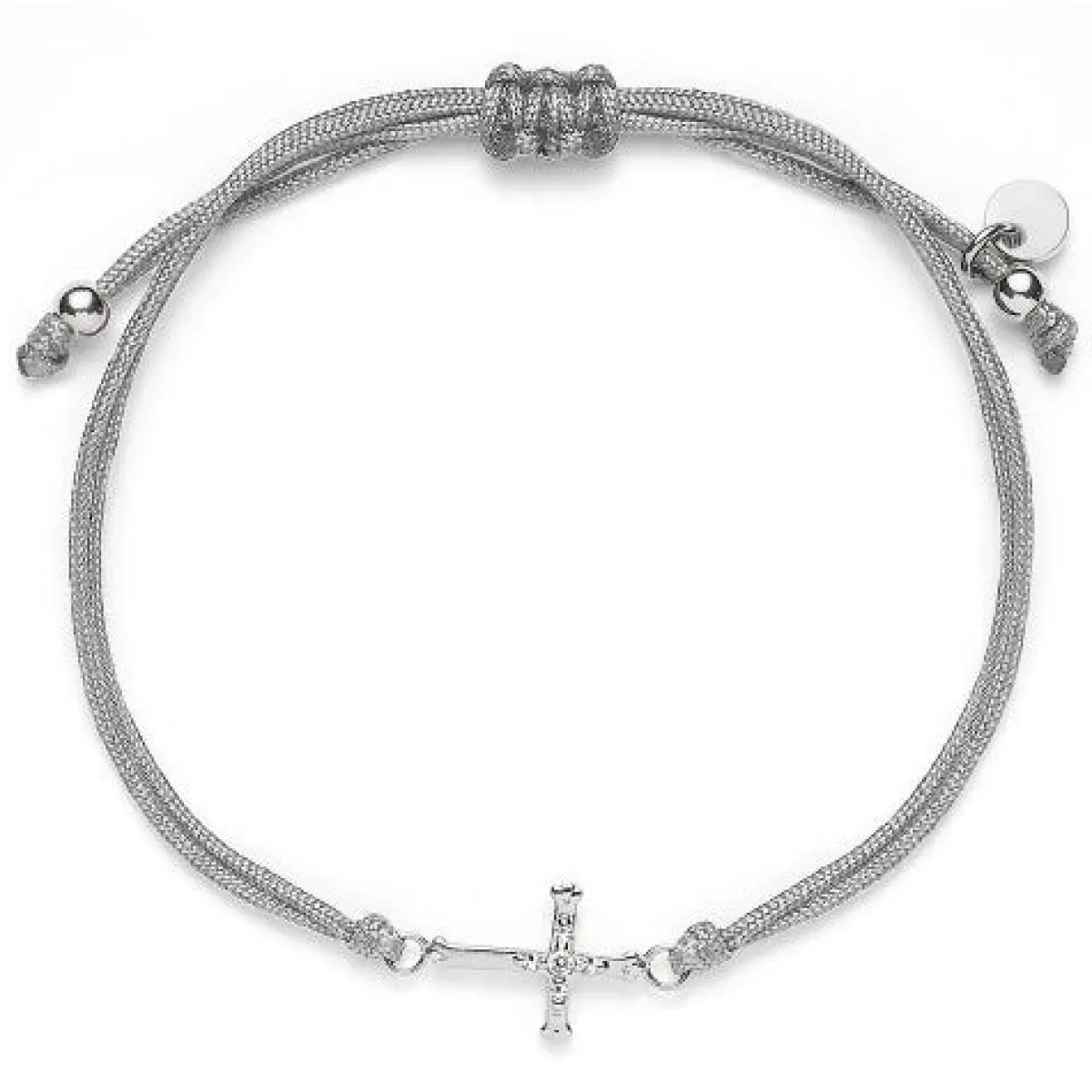 Schmuckladen Stoffarmband Kreuz mit Zirkonia - 925 Sterlingsilber^ Konfirmation|Schmuck