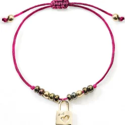 Schmuckladen Stoff-Armband Liebesschloss mit Gravur | silber oder^ Edelstahl Armbänder|Stoffarmbänder