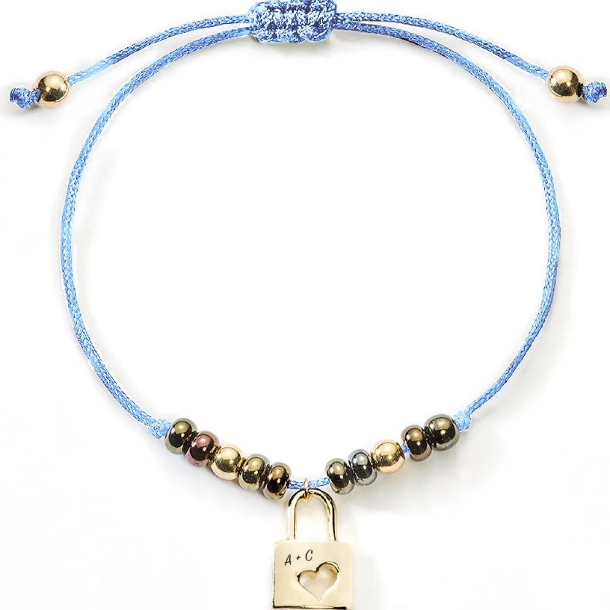 Schmuckladen Stoff-Armband Liebesschloss mit Gravur | silber oder^ Edelstahl Armbänder|Stoffarmbänder