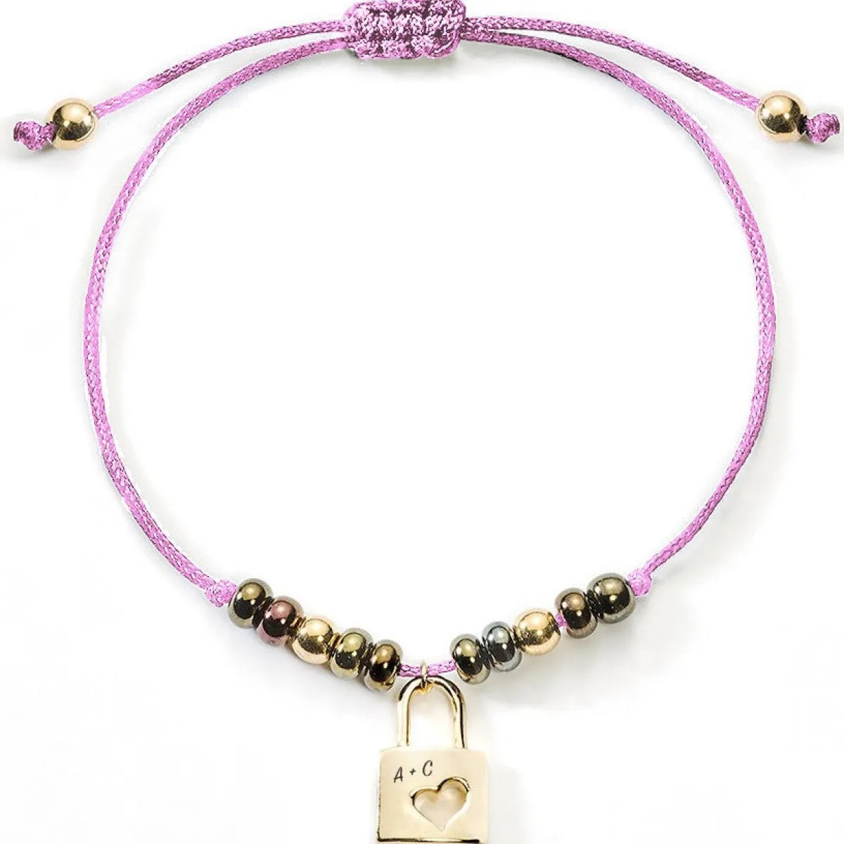 Schmuckladen Stoff-Armband Liebesschloss mit Gravur | silber oder^ Edelstahl Armbänder|Stoffarmbänder