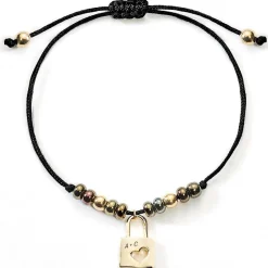 Schmuckladen Stoff-Armband Liebesschloss mit Gravur | silber oder^ Edelstahl Armbänder|Stoffarmbänder