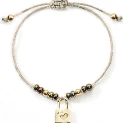 Schmuckladen Stoff-Armband Liebesschloss mit Gravur | silber oder^ Edelstahl Armbänder|Stoffarmbänder