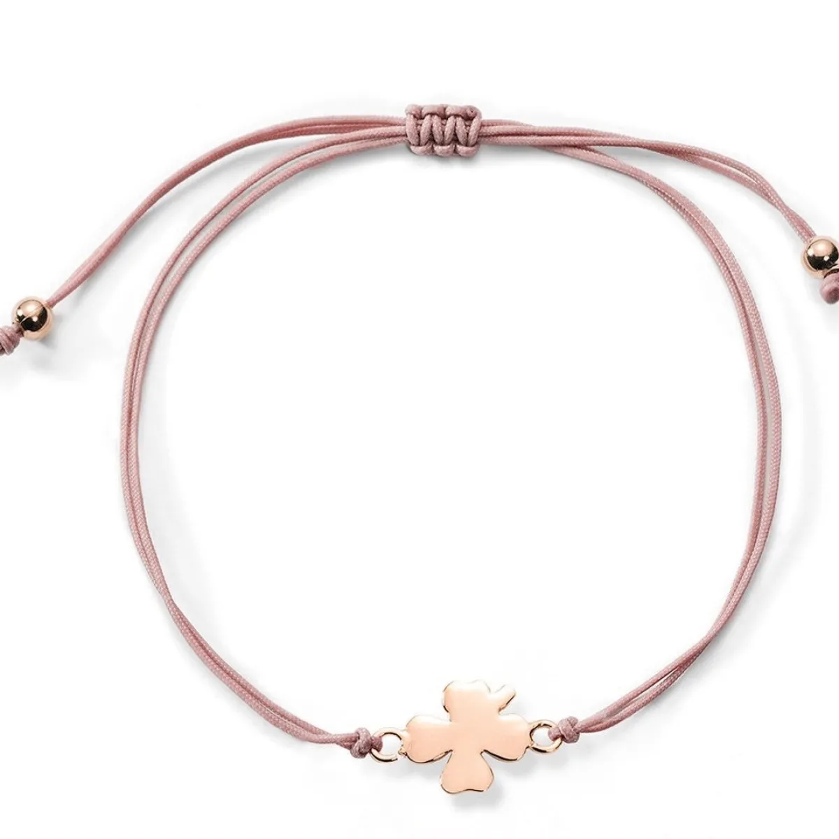Schmuckladen Stoffarmband mit Kleeblatt-Anhänger mit Gravur (925 Sterlingsilber)^ Stoffarmbänder|Schmuck