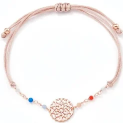 Schmuckladen Stoffarmband mit Perlen Flora - 925 Sterlingsilber^ Stoffarmbänder|Schmuck