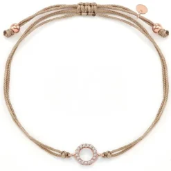Schmuckladen Stoffarmband Sparkling Circle mit Zirkonia - 925 Sterlingsilber^ Muttertag|Valentinstag
