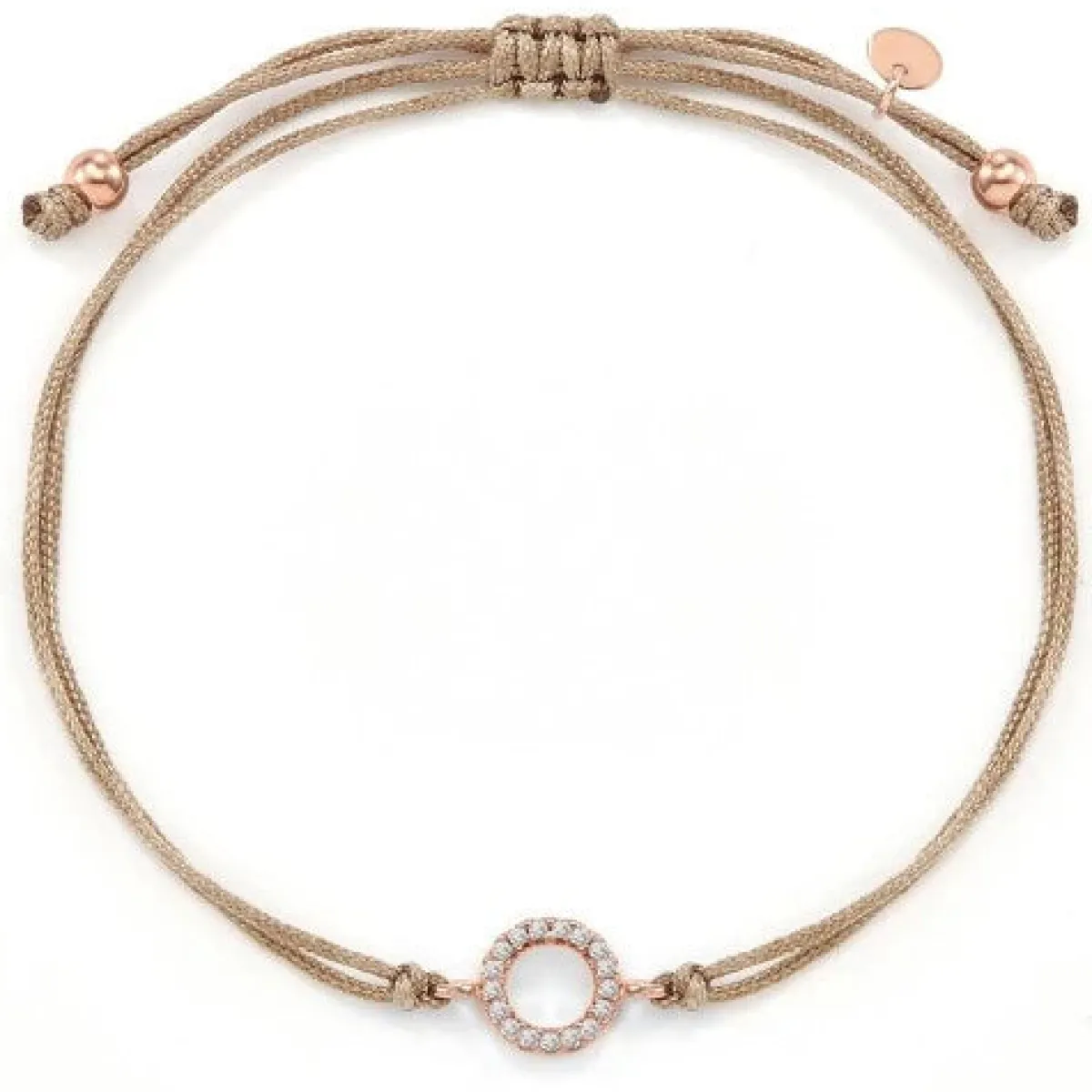 Schmuckladen Stoffarmband Sparkling Circle mit Zirkonia - 925 Sterlingsilber^ Muttertag|Valentinstag