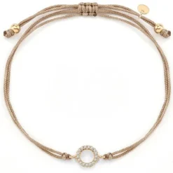 Schmuckladen Stoffarmband Sparkling Circle mit Zirkonia - 925 Sterlingsilber^ Muttertag|Valentinstag