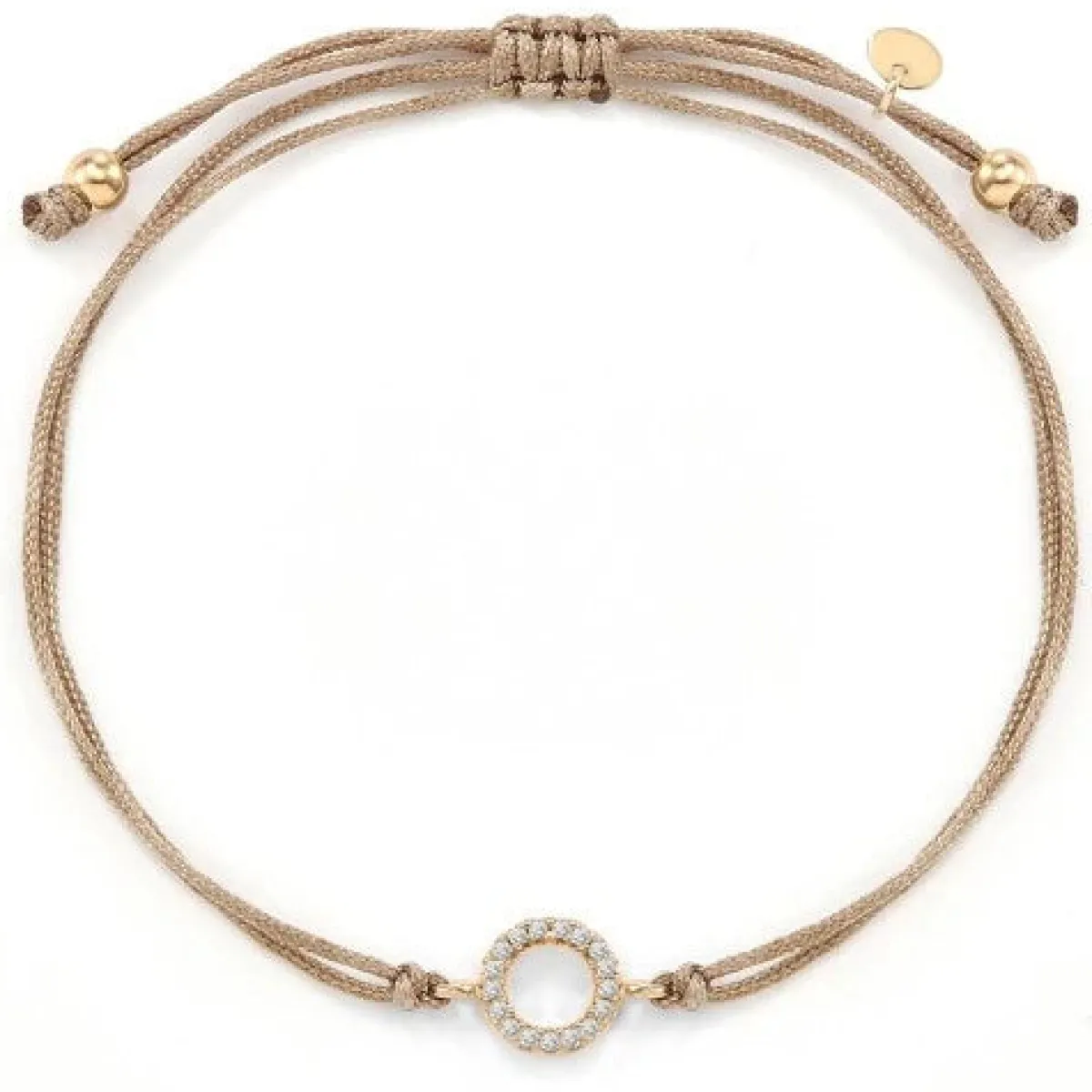 Schmuckladen Stoffarmband Sparkling Circle mit Zirkonia - 925 Sterlingsilber^ Muttertag|Valentinstag