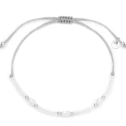 Schmuckladen Stoffarmband Vibrant - 925 Sterlingsilber^ Stoffarmbänder|Perlenarmbänder