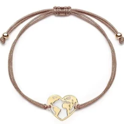 Schmuckladen Stoffarmband Weltenherz - 925 Sterlingsilber^ Valentinstag|Stoffarmbänder