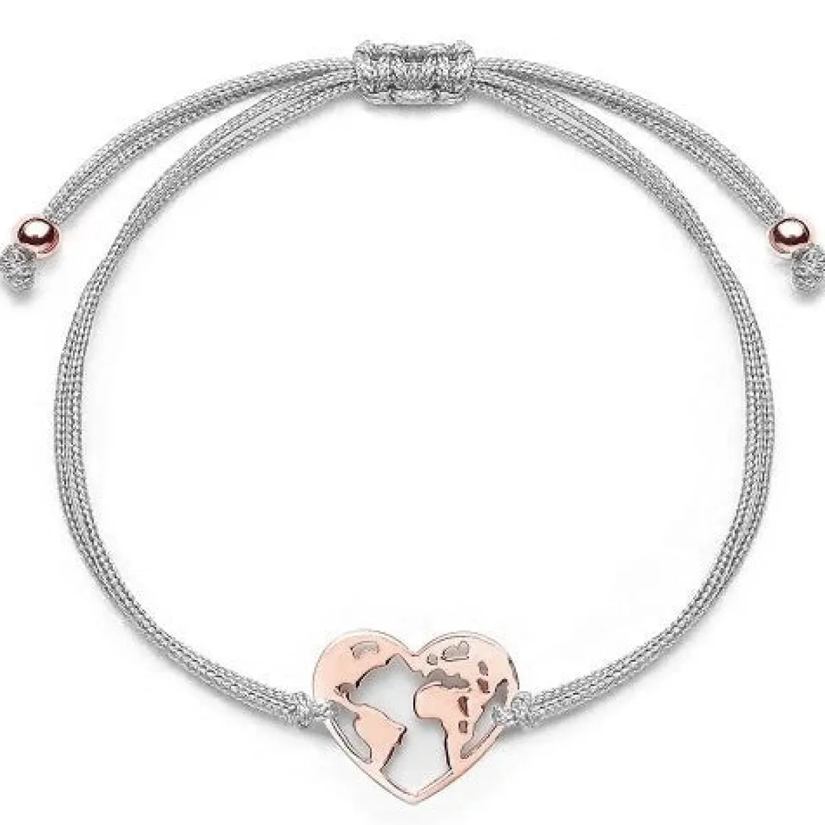 Schmuckladen Stoffarmband Weltenherz - 925 Sterlingsilber^ Valentinstag|Stoffarmbänder