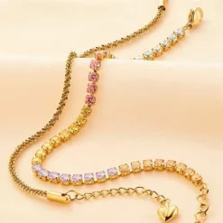 Schmuckladen Tennis-Armband Colorful mit Zirkonia^ Edelstahl Armbänder|Schmuck